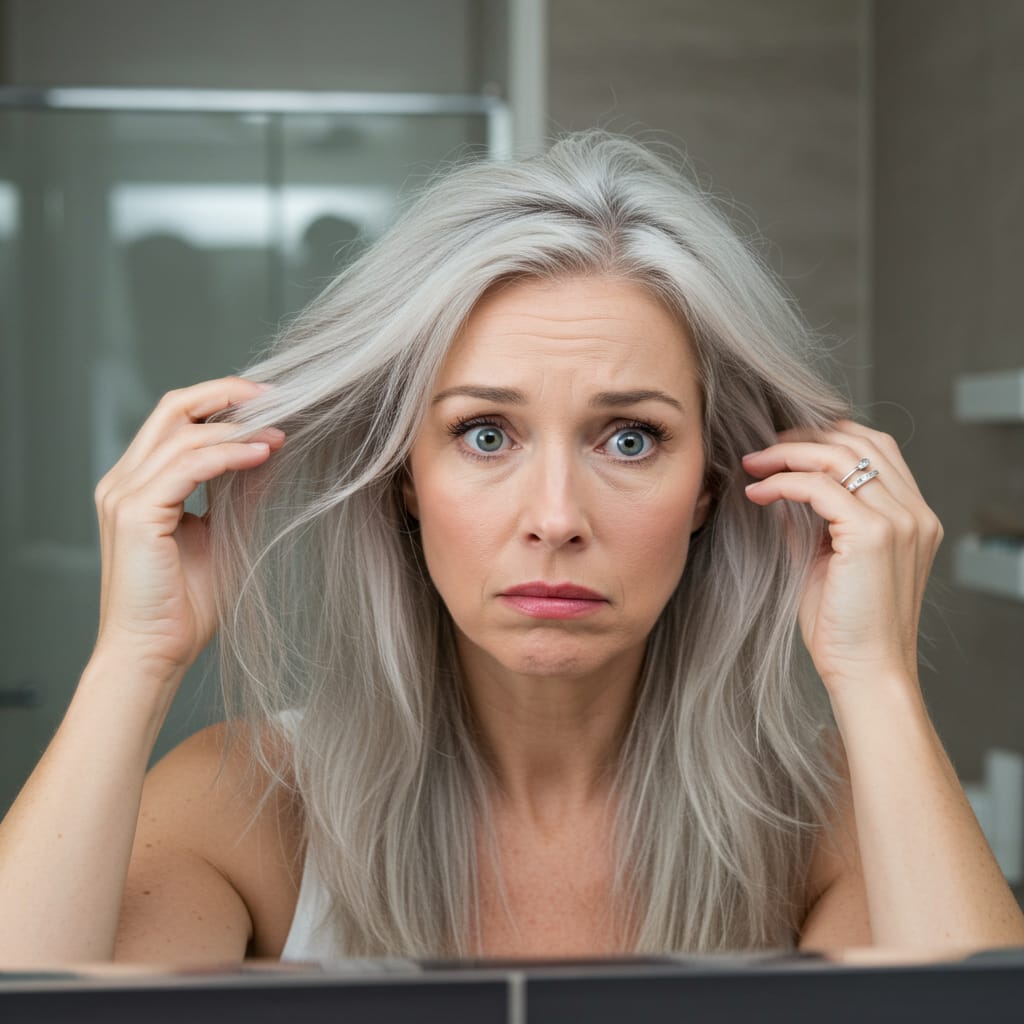 Gros plan sur la texture de cheveux blonds et brillants.